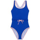 Front View Of Gottex Kids Ocean Round Neck One Piece Swimsuit | GOTTEX KIDS OCEAN BLUE