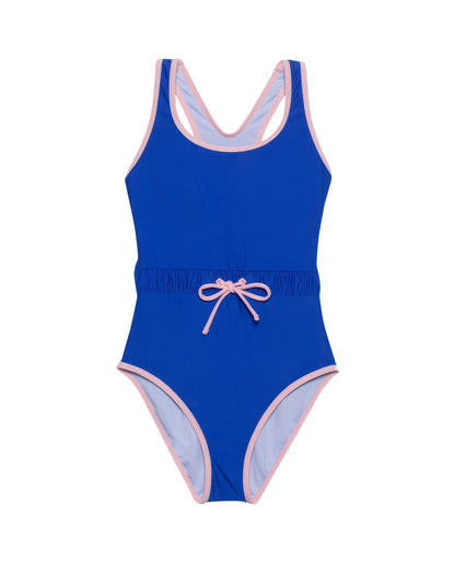 Front View Of Gottex Kids Ocean Round Neck One Piece Swimsuit | GOTTEX KIDS OCEAN BLUE