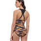 Back View Of Free Sport Upstream Round Neck Y-Back One Piece Swimsuit | FREE SPORT UPSTREAM CARAMEL