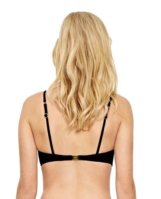Back View Of Gottex Au Naturel Underwire Surplice Bikini Top | Gottex Au Naturel Black