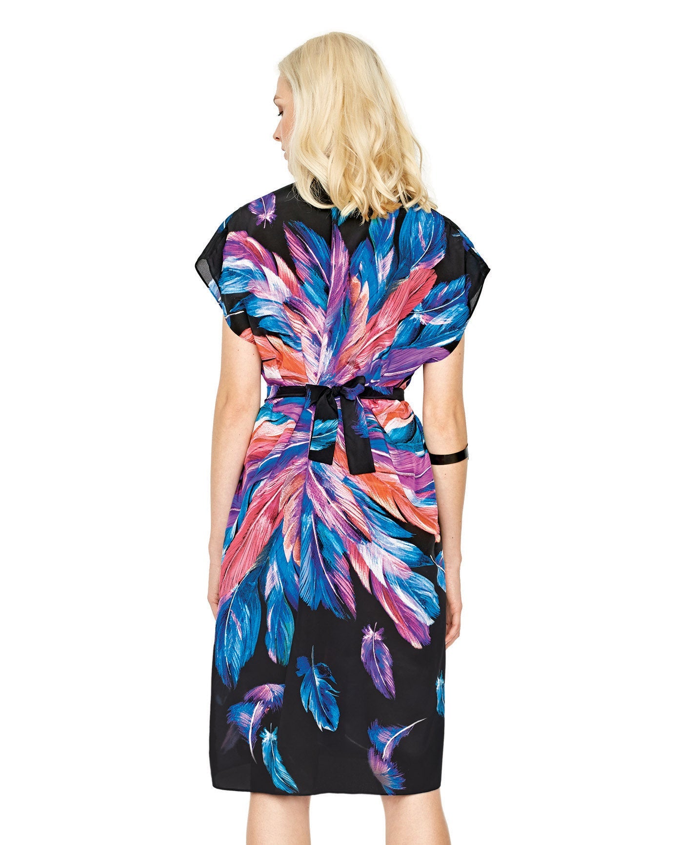 Back View Of Gottex Reverie Silk Belted Kimono Cover Up | Gottex Reverie