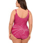Back View Of Gottex Palla Plus Size Surplice V-Neck Swimsuit | Gottex Palla Raspberry