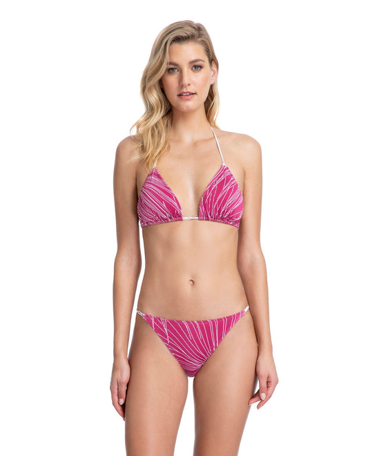 Front View Of Gottex Collection Palla Triangle Bikini Top And Bottom Set | Gottex Palla Raspberry