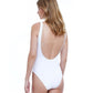 Back View Of Gottex Couture Love Story Round Neck One Piece Swimsuit | Gottex Love Story White