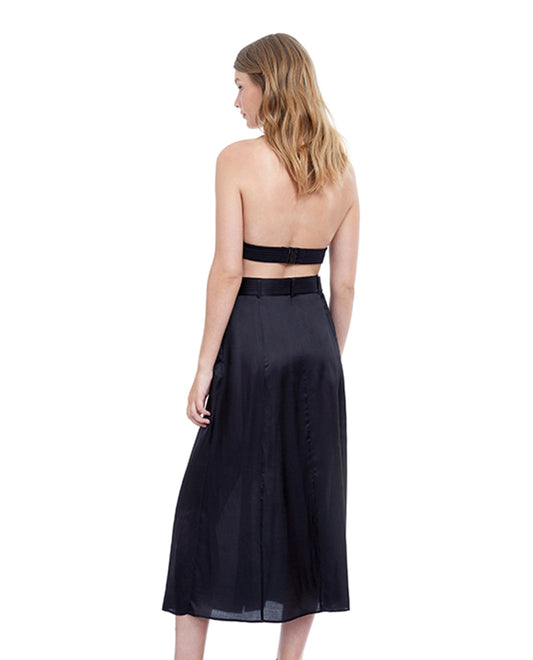 Back View Of Gottex Collection Safari Long Cover Up Skirt | Gottex Safari Black