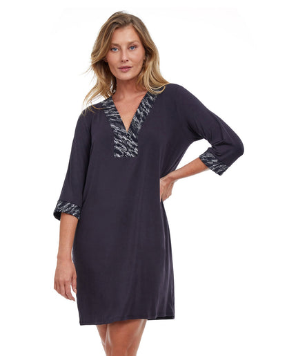 Front View Of Gottex Classics Danseuse V-Neck Cover Up Dress | Gottex Danseuse