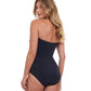 Back View Of Gottex Essentials Empire Urplice Bandeau Strapless One Piece Swimsuit | Gottex Empire