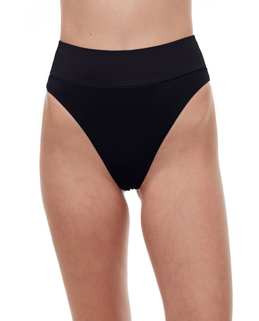 Front View Of Luma Summer Sunrise High Waist High Leg Bikini Bottom | LUMA SUMMER SUNRISE BLACK