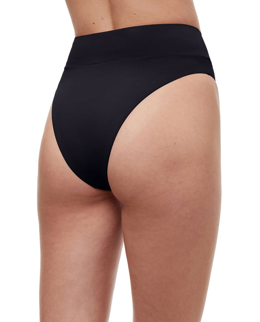 Back View Of Luma Summer Sunrise High Waist High Leg Bikini Bottom | LUMA SUMMER SUNRISE BLACK