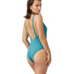 Back View Of Luma Blair Sexy Round Neck One Piece Swimsuit | LUMA BLAIR JADE