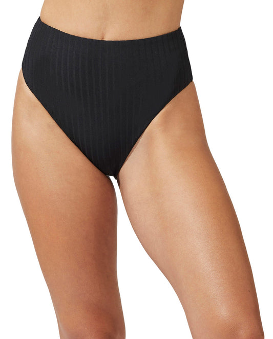 Front View Of Luma Blair High Rise Bikini Bottom | LUMA BLAIR BLACK
