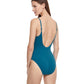 Back View Of Gottex Classic Golden Touch Round Neck One Piece Swimsuit | Gottex Golden Touch Teal