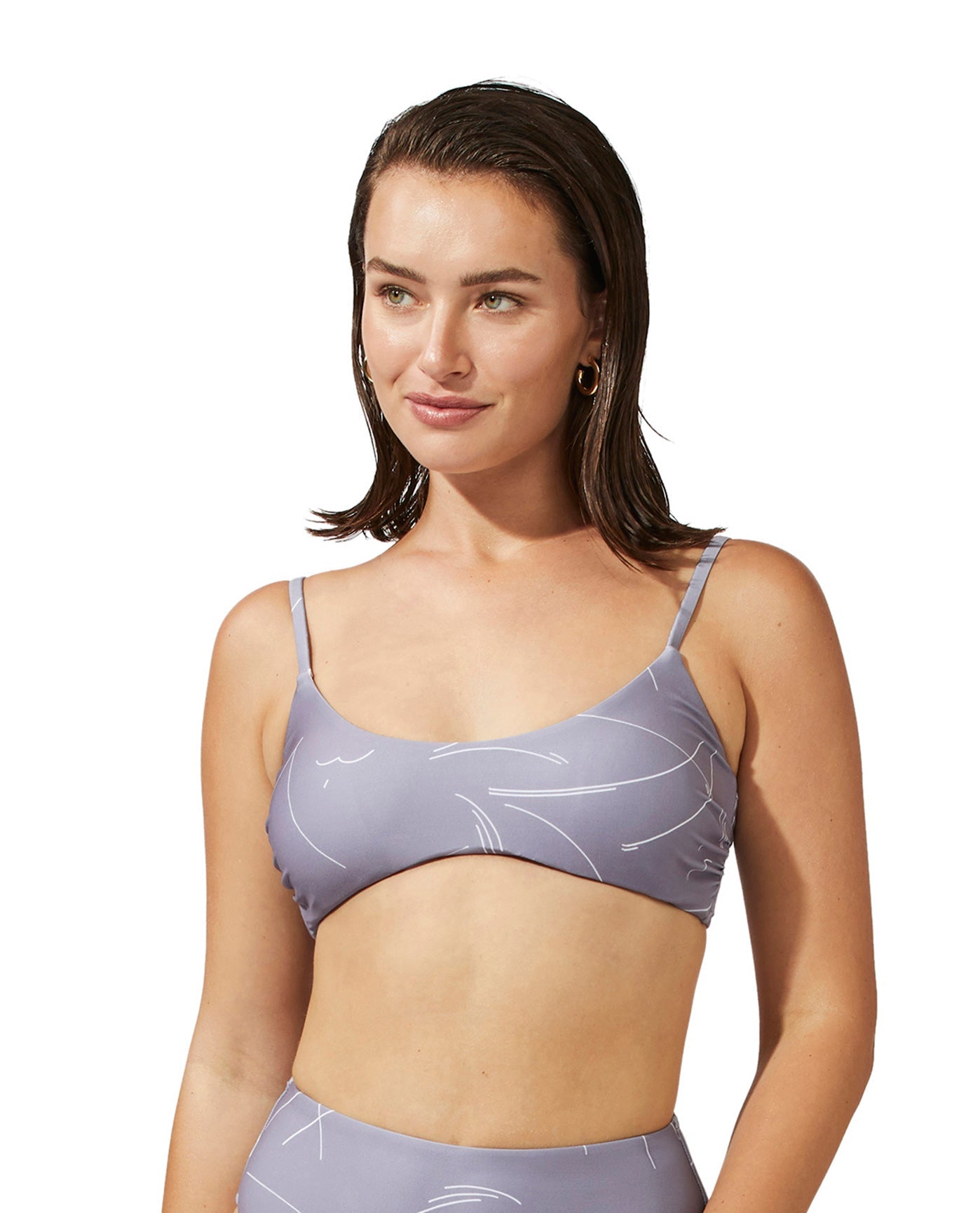 Front View Of Luma Harmony Bralette Bikini Top | LUMA HARMONY DUST PURPLE