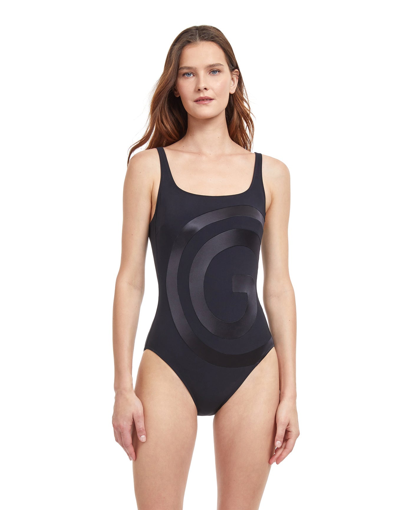 Front View Of Gottex Classic Signature Square Neck One Piece Swimsuit | Gottex Signature