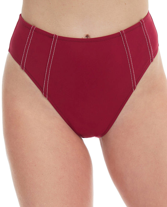 Front View Of Gottex Essentials Splendid Classic High Rise Bikini Bottom | Gottex Splendid Raspberry