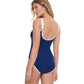 Back View Of Gottex Essentials Sail To Sunset Full Coverage Square Neck One Piece Swimsuit | Gottex Sail To Sunset Navy And White