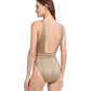 Back View Of Gottex Classic White Sands Deep Plunge One Piece Swimsuit | Gottex White Sands Sand