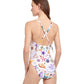 Back View Of Gottex Classic White Sands Sand Round Neck One Piece Swimsuit | Gottex White Sands White