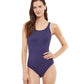 Front View Of Gottex Essentials African Escape Mastectomy High Neck One Piece Swimsuit | Gottex African Escape Marine
