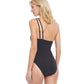 Back View Of Gottex Classic Black Pearl One Shoulder One Piece Swimsuit | Gottex Black Pearl