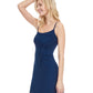 Side View View Of Gottex Classic Dolce Vita Shirred Lycra Cover Up Dress | Gottex Dolce Vita Navy