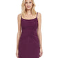 Front View Of Gottex Classic Dolce Vita Shirred Lycra Cover Up Dress | Gottex Dolce Vita Plum