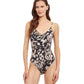 Front View Of Gottex Essentials Miss Butterfly V-Neck Surplice One Piece Swimsuit | Gottex Miss Butterfly Brown