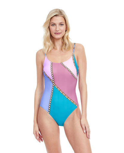 Gottex Chic Nautique Full Coverage DD-Cup Square Neck One Piece Swmsuit, One  Piece