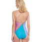 Back View Of Gottex Classic Modern Shades Round Neck One Piece Swimsuit | Gottex Modern Shades Pink
