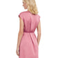 Back View Of Gottex Classic Modern Shades Surplice Wrap Cover Up Beach Dress | Gottex Modern Shades Pink Solid