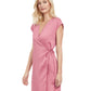 Side View View Of Gottex Classic Modern Shades Surplice Wrap Cover Up Beach Dress | Gottex Modern Shades Pink Solid