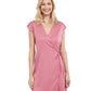 Front View Of Gottex Classic Modern Shades Surplice Wrap Cover Up Beach Dress | Gottex Modern Shades Pink Solid