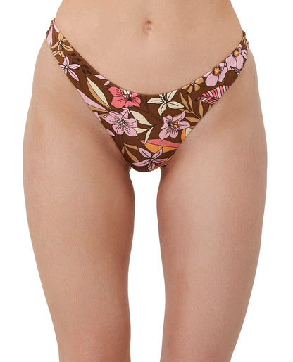 Front View Of Luma Resort Flower High Leg Sexy Bikini Bottom | LUMA RESORT FLORAS