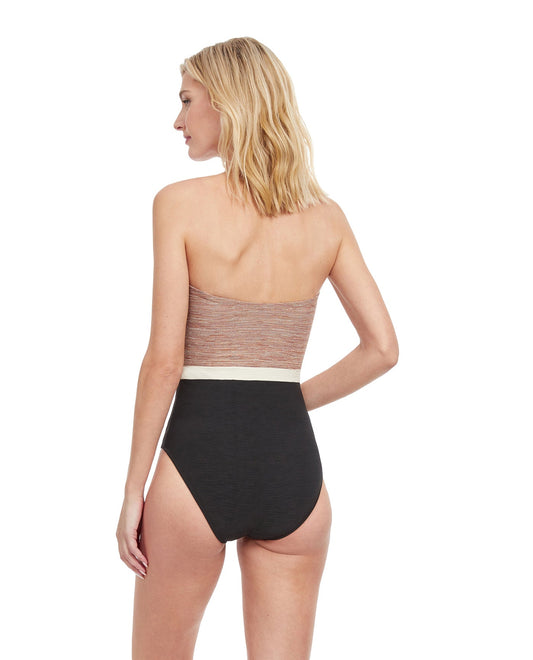 Back View Of Gottex Classic Serenity Bandeau Strapless One Piece Swimsuit | Gottex Serenity
