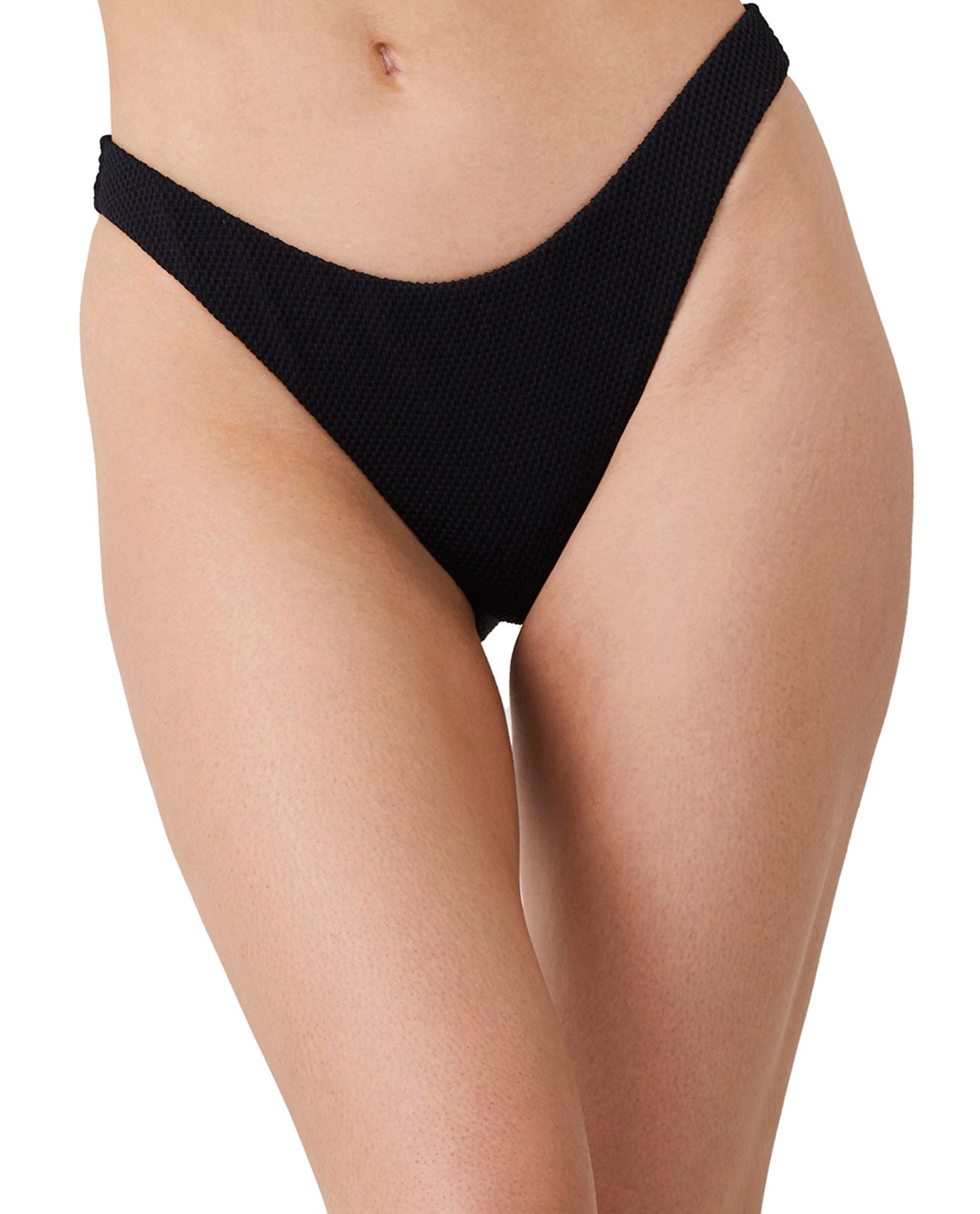 Front View Of Luma Sensual Simplicity High Leg Sexy Bikini Bottom | LUMA SENSUAL SIMPLICITY BLACK