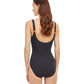 Back View Of Gottex Essentials Timeless Full Coverage Square Neck One Piece Swimsuit | Gottex Timeless Black And White