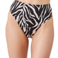 Front View Of Luma Wild Nostalgia High Leg High Waist Bikini Bottom | LUMA WILD NOSTALGIA BLACK AND BROWN