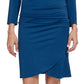 Front View Of Gottex Modest A-Line Surplice Skirt | GOTTEX MODEST DUSK BLUE