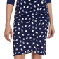 Front View Of Gottex Modest A-Line Surplice Skirt | GOTTEX MODEST NAVY AND WHITE