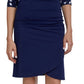 Front View Of Gottex Modest A-Line Surplice Skirt | GOTTEX MODEST ADMIRAL BLUE