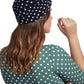 Back View Of Gottex Modest Knotted Hair Covering | GOTTEX MODEST BLACK AND WHITE DOTS
