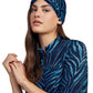 Front View Of Gottex Modest Knotted Hair Covering | GOTTEX MODEST WILDLIFE BLUE