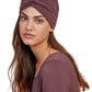 Front View Of Gottex Modest Hair Covering With Tie | GOTTEX MODEST BROWN