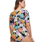 Back View Of Gottex Modest Round Neck Short Sleeve One Piece Swimsuit | GOTTEX MODEST RISING SUN
