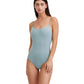 Test Front View Of Au Naturel Cloe Sexy Back One Piece Swimsuit | AU NATUREL EMERALD AND ASH GREEN