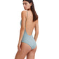 Back View Of Au Naturel Cloe Sexy Back One Piece Swimsuit | AU NATUREL EMERALD AND ASH GREEN