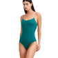 reversible Test Front View Of Au Naturel Cloe Sexy Back One Piece Swimsuit | AU NATUREL EMERALD AND ASH GREEN