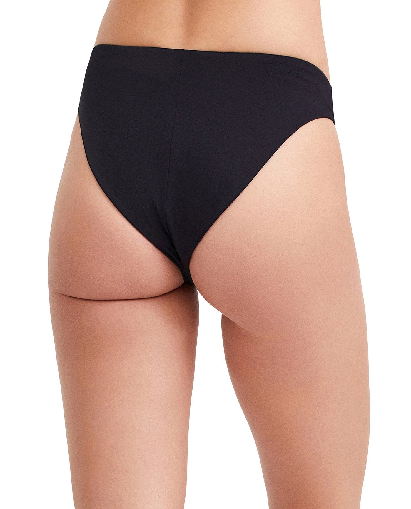 Back View Of Au Naturel Iman High Leg Bikini Bottom | AU NATUREL BLACK