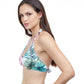 Back View Of Profile By Gottex Tropico Underwire D-Cup Halter Bikini Top | PROFILE TROPICO WHITE