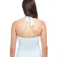 Back View Of Profile By Gottex Afternoon Tea Textured Halter Tankini Top | PROFILE AFTERNOON TEA OFF WHITE